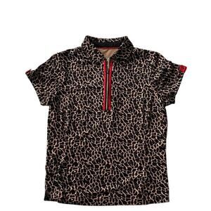 Tail Golf Animal Print Zip Polo Shirt Size L